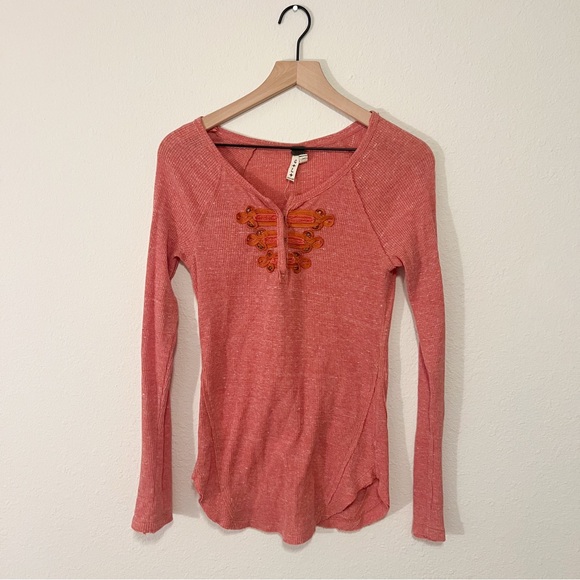 We the Free - Free People Battalion Thermal Boho Henley Long Sleeve Top - Picture 6 of 9